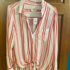 NWT American Eagle Striped Button Down Shirt